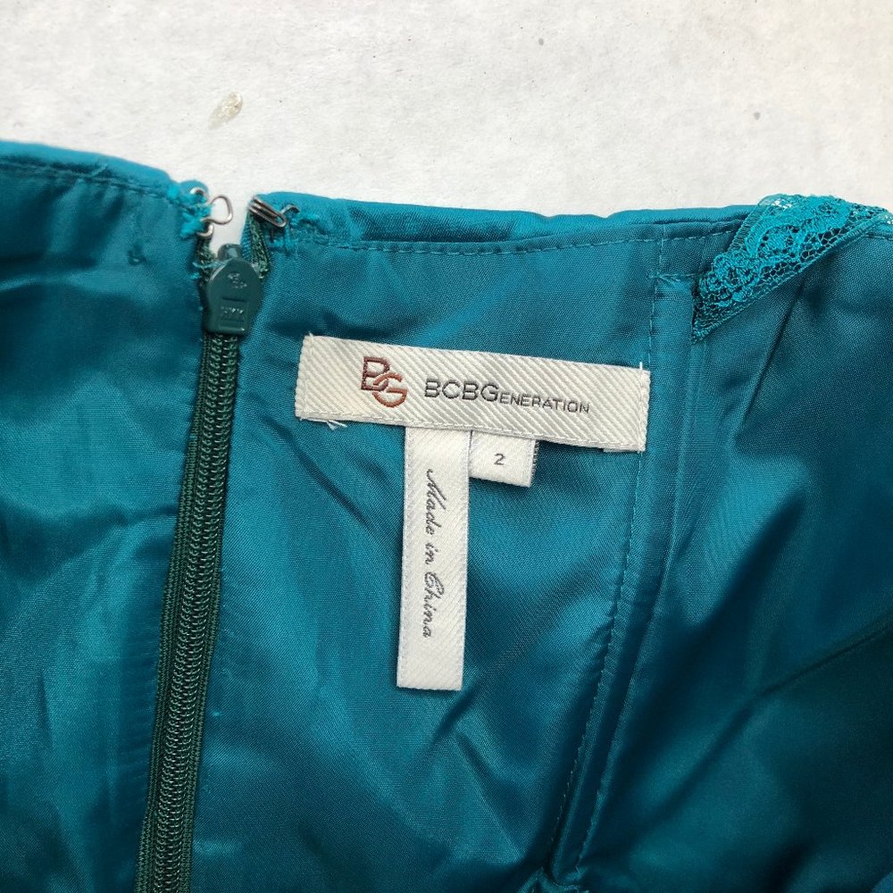 Bcbgeneration Teal Stretch Strapless Gown Maxi Bgk - image 2